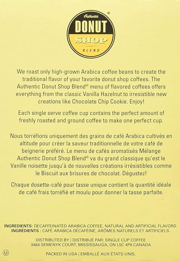 Authentic Donut Shop Blend Medium Roast Coffee Pods Decaf Vanilla Hazelnut Single Serve Cups for Keurig K Cup Brewers 24 Count per Box 2 Boxes
