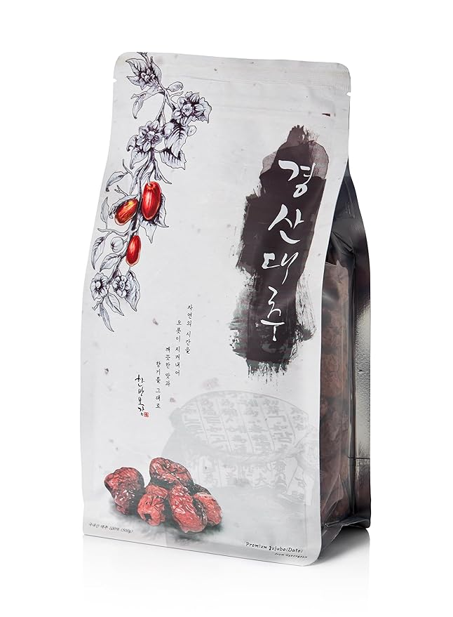 HANBANDO Gyeong San Dried Jujube (Byul Cho size bigger than Teuk Cho) 17.63oz/500g Korean red dates sugar free no additives no preservatives