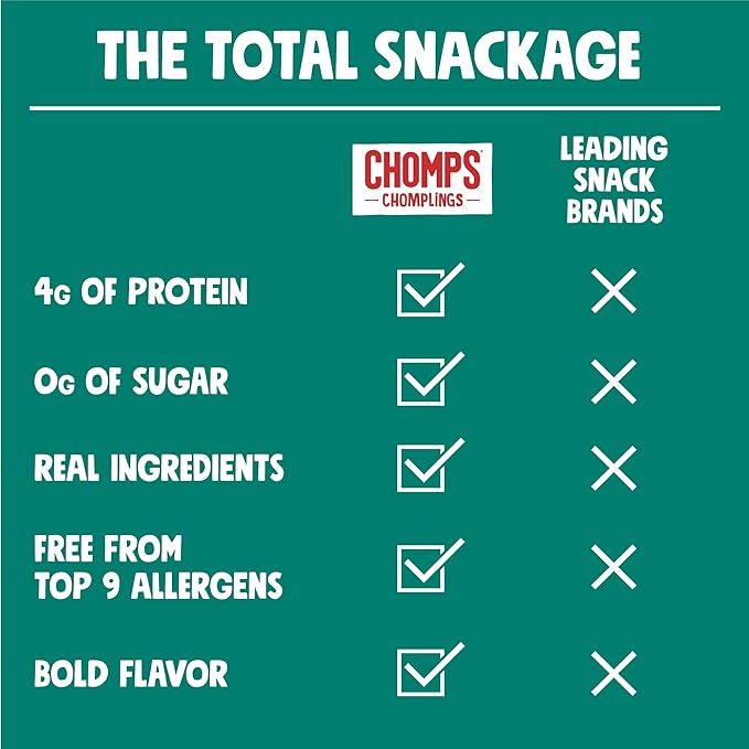 Chomps Snack Size Grass-Fed Italian Beef Jerky Snack Sticks 0.5oz 24-Pack - Keto Paleo Whole30 4g Lean Meat Protein Gluten-Free Zero Sugar Food Non-GMO Chomplings