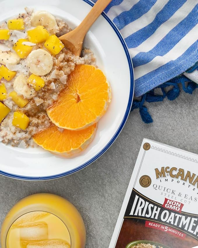 McCann's Irish Oatmeal Quick &amp Easy Steel Cut Oats 16 Ounce (Pack of 12)
