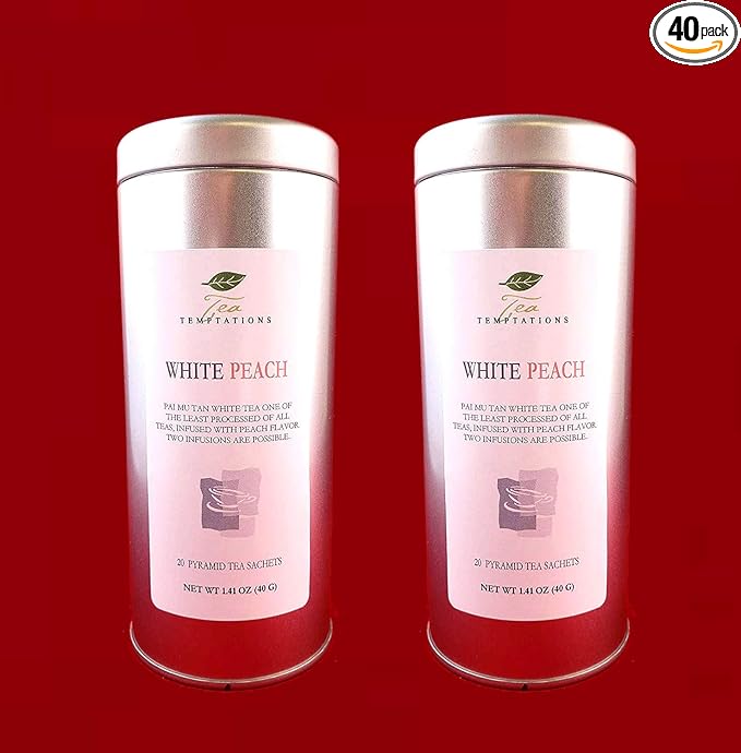 White Peach Tea in Pyramid Sachets (2 Pkg Bundle)