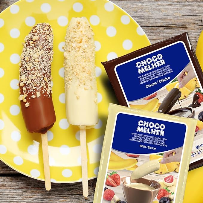 CHOCOMELHER MIX (4 Varieties) to Make Delicious Crunchy and Full of Flavor Chocobananos - 12 Pack - Each Box Contains: 4 Clásico - 3 Peanuts – 3 White and 2 Strawberry Chocomelher - 12 Bags of 13.22