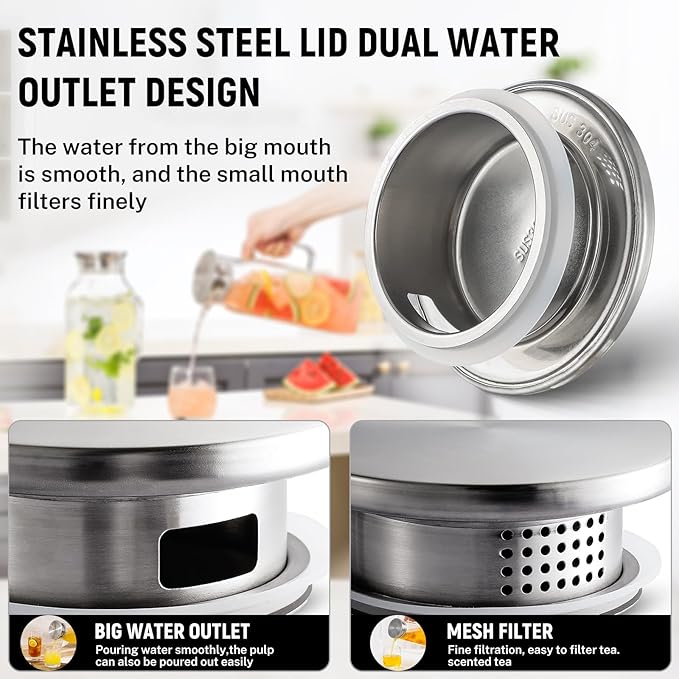 Netany 2 Pack 1.2 Liters/40 oz Small Square Glass Pitcher with Lid and Handle for Fridge Iced Tea and Coffee Carafe Storage Container Resistant to Hot and Cold Borosilicate Jug