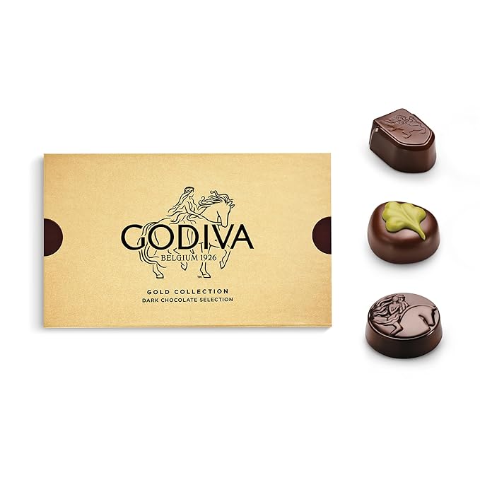 Godiva Gold Dark Chocolate Gift Box Belgian Dark Chocolates with Pralinés Ganaches &amp Caramels Gourmet Gift for Birthdays Holidays Kosher 15 Pc