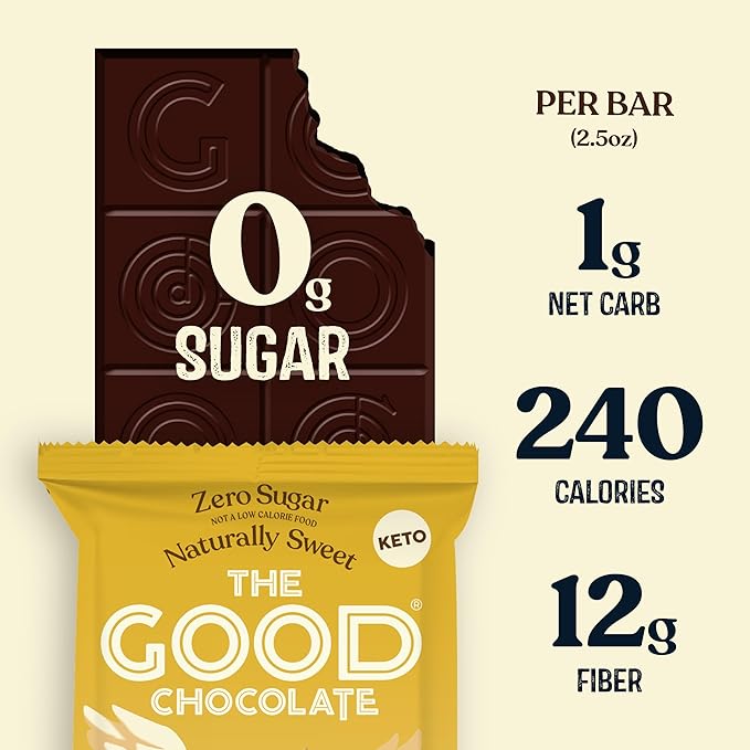 THE GOOD CHOCOLATE – Ginger Dark Chocolate Bars with Zero Sugar &amp Lower Net Carbs – Keto Chocolate Bar with Lower Calories All Natural and Non-GMO Keto Snacks 2.5 oz (2 Bars Starter Pack)