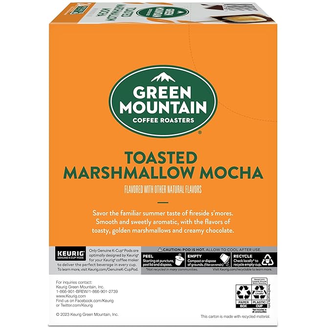 Green Mountain Coffee Roasters Toasted Marshmallow Mocha Keurig Single-Serve K-Cup Pods Light Roast Coffee 96 Count (4 Packs of 24)