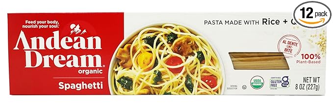 Andean Dream Org Spaghetti Quinoa Pasta Gluten Free 8 Oz(Pack of 12)