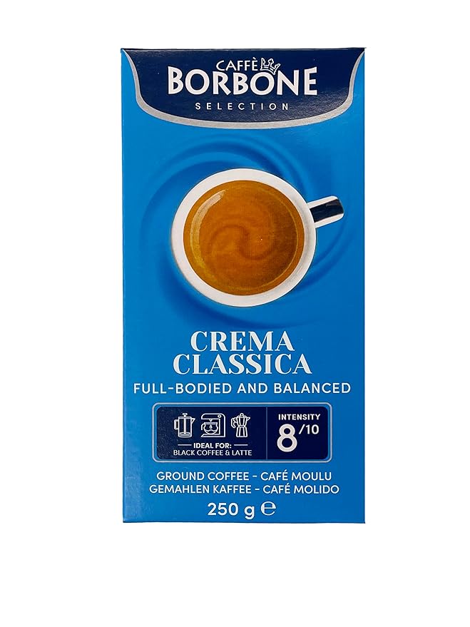 Caffè Borbone Ground Coffee Crema Classica Premium Coffee Blend Full-Bodied Balanced Creamy and Smooth Taste Made in Italy - 8.8 ounce (Pack of 4)