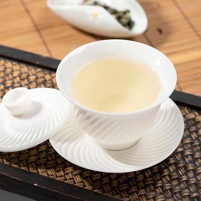 WHF Jasmine Green Tea Superior Snow Conch Loose Tea Hand-Rolled Leaf Conch Shape Naturally Scented Elegant Jasmine Floral Fragrance Low Caffeine 20 Ounce