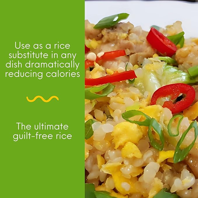 Miracle Noodle Organic Miracle Rice 8 Oz (Pack of 6) Plant Based Shirataki Konjac Rice 5 Calories 1g Net Carbs Per Serving Keto Gluten-Free