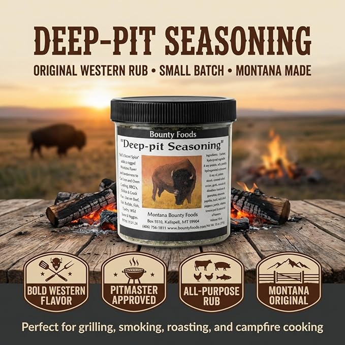Montana Original Western Rub Seasoning - Deep Pit Gourmet 32 oz Jar - Bounty Foods Bring Out Natural Flavors of Meat - Buffalo - Pork - Beef - Fish - Chicken &amp Poultry - Grilling - Be a BBQ Pitmas