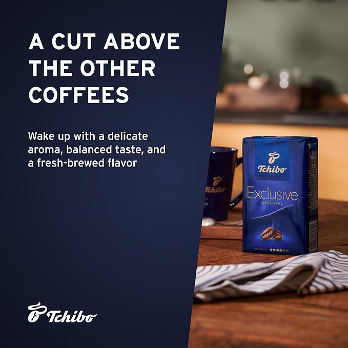 Tchibo Exclusive Coffee Premium Ground 8.8-Ounce Vacuum Packs (Pack of 4)