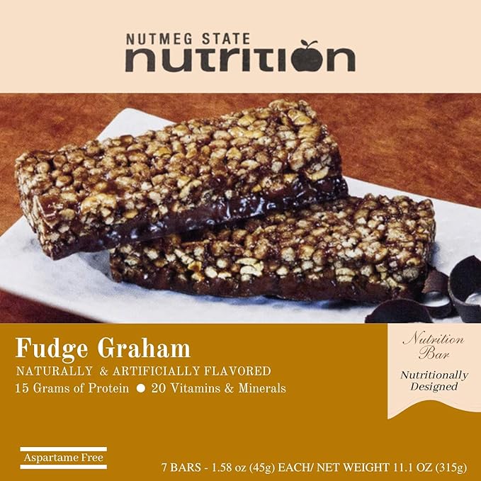 Nutmeg State Nutrition High Protein Bars 7 Servings Per Box (1 Box (7 Servings) Fudge Graham)