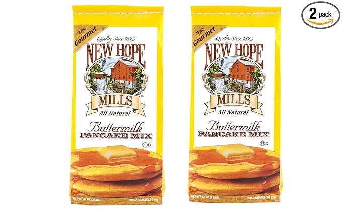 New Hope Mills Easy To Make Pancake Mix- Two 32 oz. Bags- Your Choice of 5 Different Varieties (Buttermilk)