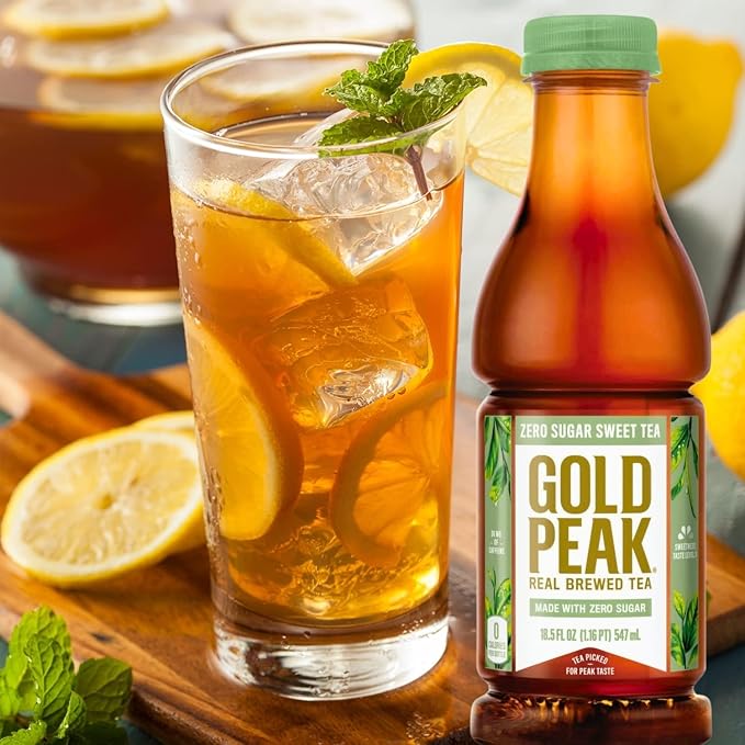 Generic B4Y Unsweet Black Iced Tea Bottle - Gold_Peak (12 18.5 Fl Oz)