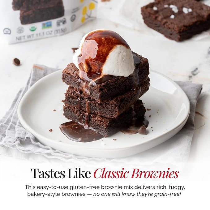Otto's Naturals Grain-Free Classic Brownie Mix 11.1 Oz. 6 Pack Top 9 Allergen-Free Organic Cassava Flour Gluten Free Non-GMO Vegan Plant-Based