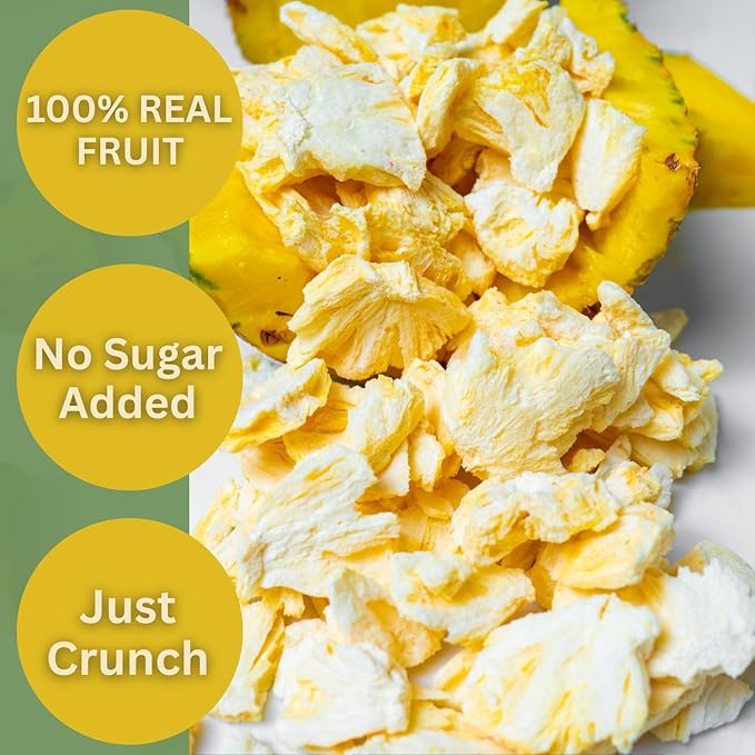 Wise Harvest Freeze-Dried Pineapple – Five 1oz Packs | Single Ingredient Snack | 100% Real Fruit No Sugar Added Just Crunch | Healthy Vegan Gluten-Free Snack for Kids &amp Adults