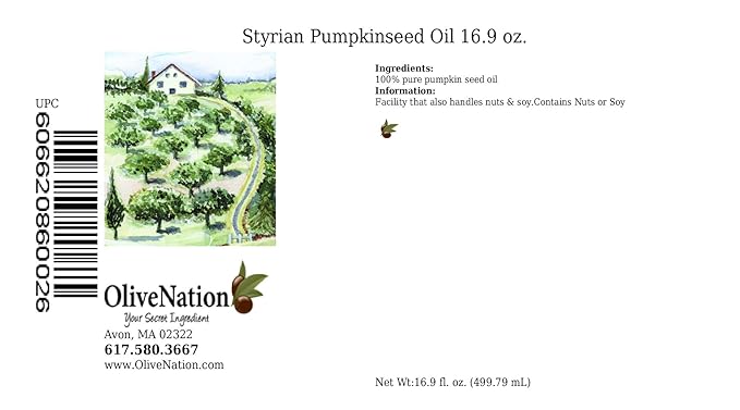 Castelmuro Styrian Pumpkinseed Oil from OliveNation for Sweet or Savory Dressings Sauces - 16.9 ounce bottle