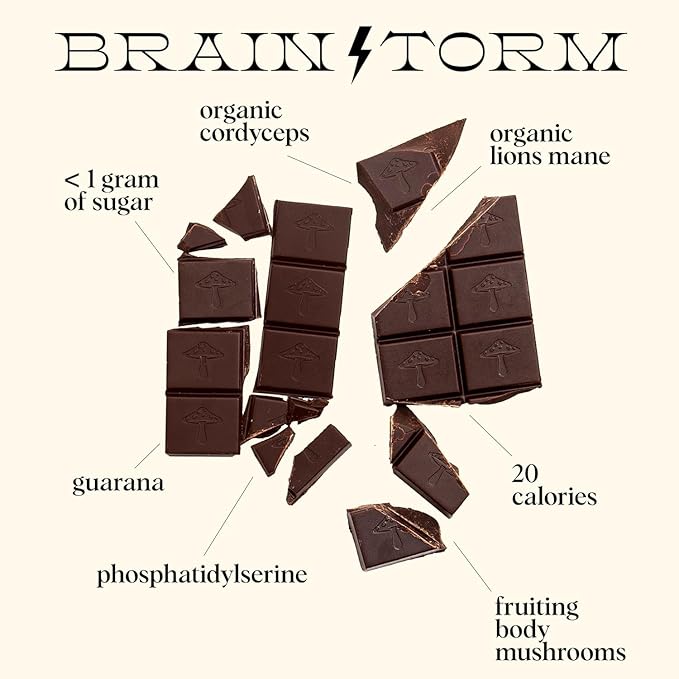 Alice Mushrooms Nightcap + Brainstorm Duo | Functional Mushroom Chocolates | Brainstorm Energy Bites for Focus Clarity &amp Cognitive Function | Nightcap Supports Deep Sleep Calm Mind Stress Relie