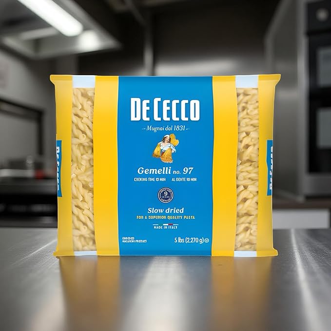 De Cecco Semolina Pasta Gemelli No.97 5 Pound (Pack of 4)