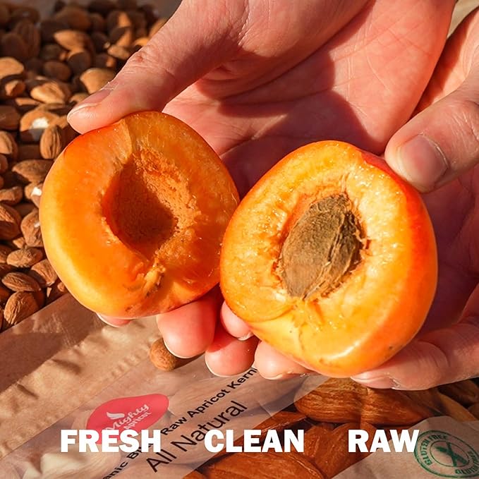 Mighty Apricot USDA Organic Bitter Apricot Kernels(1LB) 16oz Natural Raw Bitter Apricot Seeds Vegan Non-GMO Gluten Free Great source of Vitamin B17 and B15 Maximum 3 Kernels/day