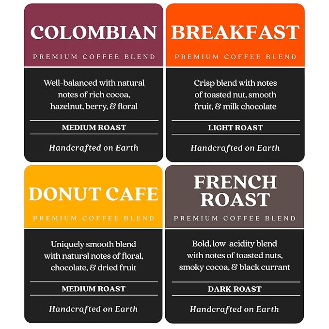 Copper Moon Single Serve Coffee Pods For Keurig K-Cup Brewers Light Medium &amp Dark Roast Variety Pack 80 Count
