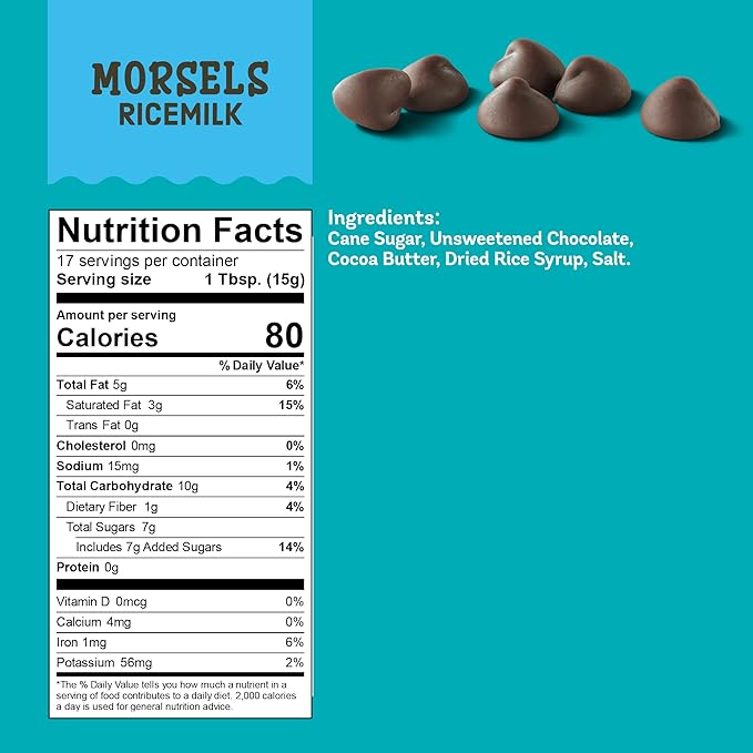 Enjoy Life Ricemilk Baking Morsels Milk Chocolate Flavor Gluten Free School Safe Non GMO Dairy Free Soy Free Vegan Nut Free Chocolate 12 Bags (9 oz) Bulk Chocolate