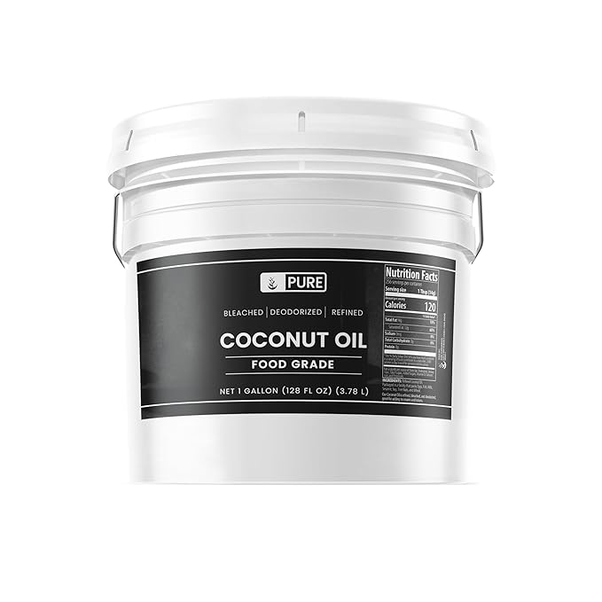 Pure Original Ingredients Coconut Oil (1 Gallon) Hexane-Free &amp Gluten-Free Non-Hydrogenated