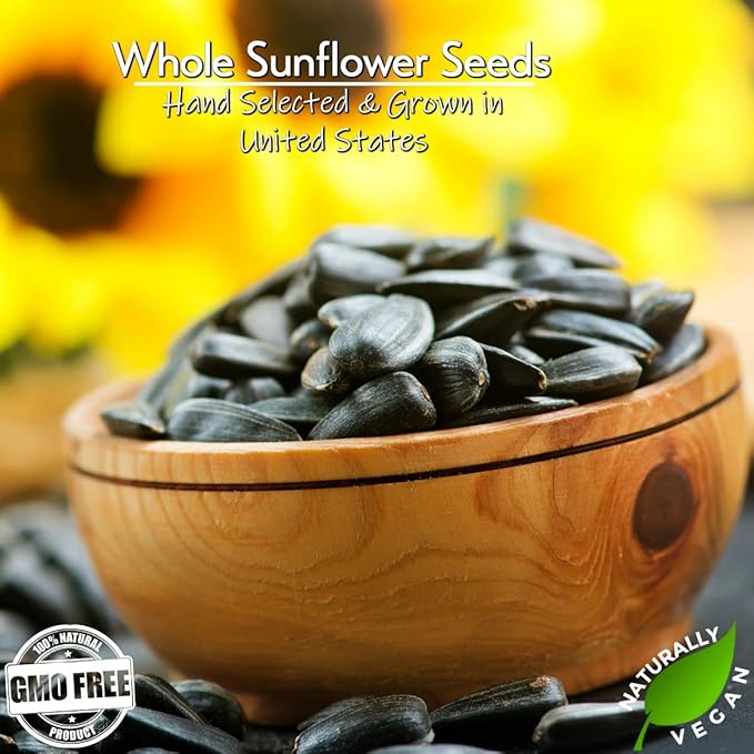 Unsalted Sunflower Seeds in Shell by Gerbs – 4 LBS - Top 11 Food Allergen Free &amp Non GMO - Premium Dry Roasted Whole Sunflower Seed – COG USA