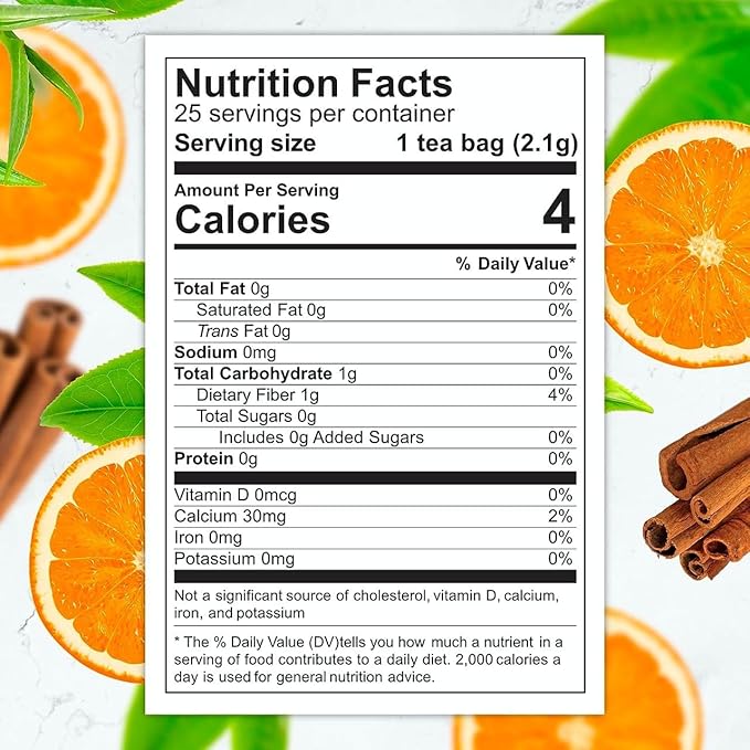Total Tea SIimming Detox Tea Caffeine Free - 25 Day Detox - Herbal Tea with Chamomile Hibiscus Tea &amp Ginger Root for Colon Cleanse – Natural Citrus &amp Cinnamon Fruit Tea for Digestive Health