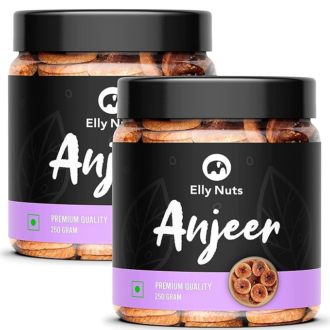 Elly Nuts Dry Fruit Combo Pack of Dried Figs Afghani Anjeer - 250 gms Each Total 500 gms | Anjeer Figs Dry Fruits Anjir (Dried Figs) Dry Fruits [Jar Pack]