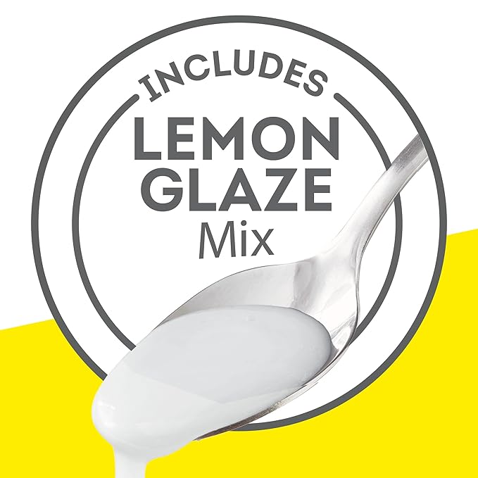Krusteaz Meyer Lemon Pound Cake and Glaze Mix 16.5 oz Boxes (Pack of 12)