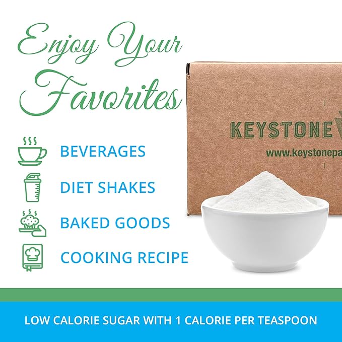 Keystone Pantry - Allulose Sweetener Low Calorie and Low Carb Sugar Substitutes Natural Allulose Sugar Substitute Gluten Soy and Sugar Alcohol-Free 20 Lbs.