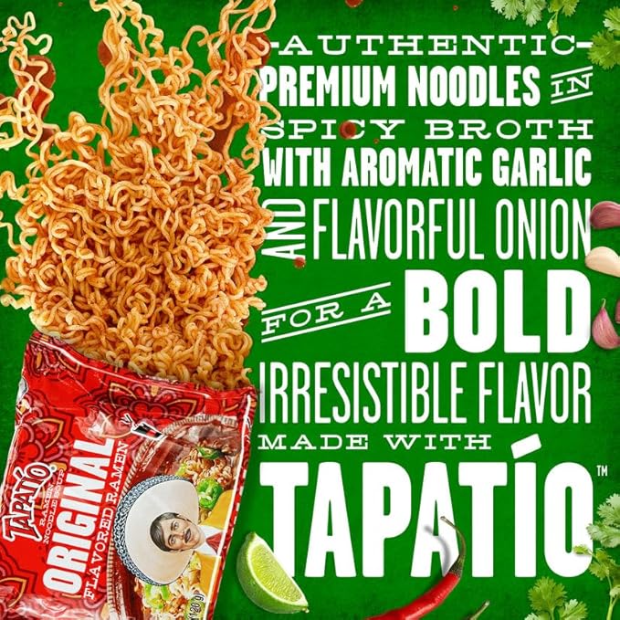Tapatío Ramen Noodle Soup Original - Pouch 4.23 oz. (120g) Case of 16