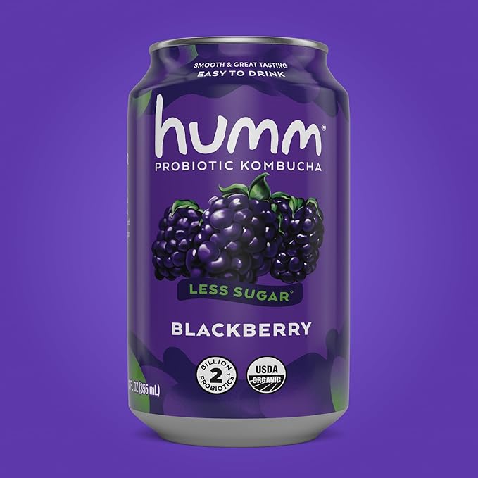 Humm Kombucha Blackberry Organic Vegan &amp GMO Free (24 Pack)