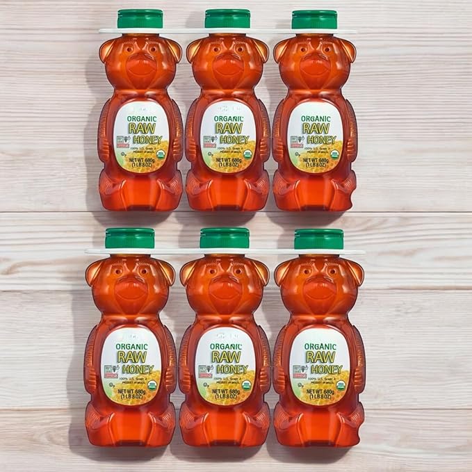 Organic Raw Honey 2-Pack (72 oz Each – 3 Bottles per Pack) – 100% Grade A USDA Organic Product of Brazil 144 oz Total