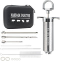 Meat InjectorTurkey Seasoning Injection Kit with 3 Professional Marinade Injector Needles for Grill Smoker BBQ Brisket Include User Manual E-Book - Storage Case