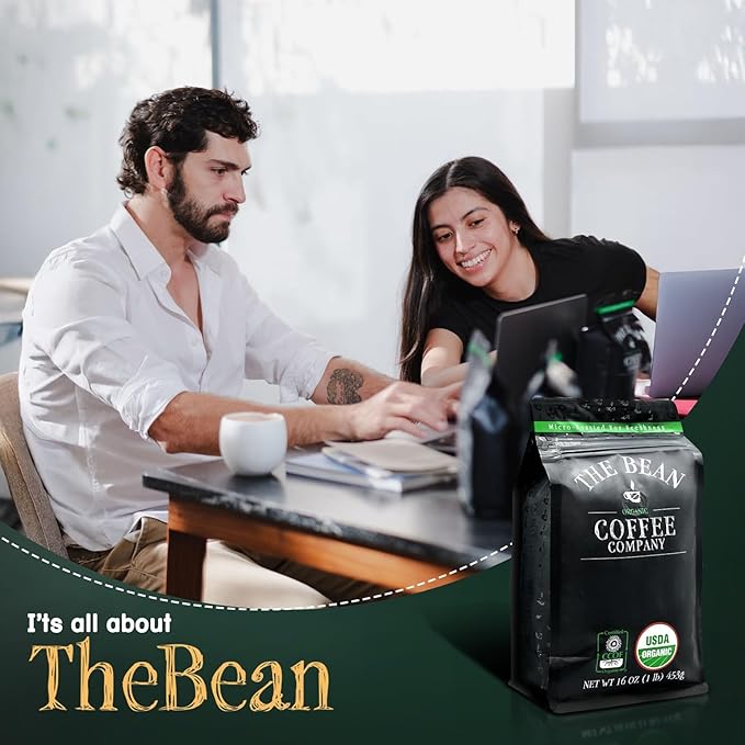 The Bean Organic Coffee Company Island Blend Medium Roast Whole Bean Coffee 16-Ounce Bag