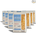 DeLallo Orzo Pasta 1 Pound Bag (7 Pack) Pastina Made in Italy Rice-Shaped Pasta Bronze Cut Made with Only 100% Durum Wheat Semolina Flour Non-GMO Kosher Vegan