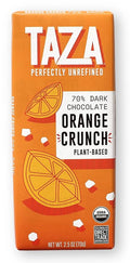 Taza Chocolate Organic Smooth &amp Crunchy Bars 70% Stone Ground Orange Crunch 2.5 Ounces (10 Count) Vegan