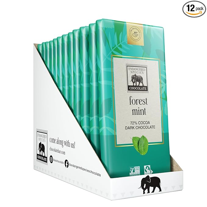 Endangered Species Dark Chocolate Bar with Cacao Nibs (72% cocoa)