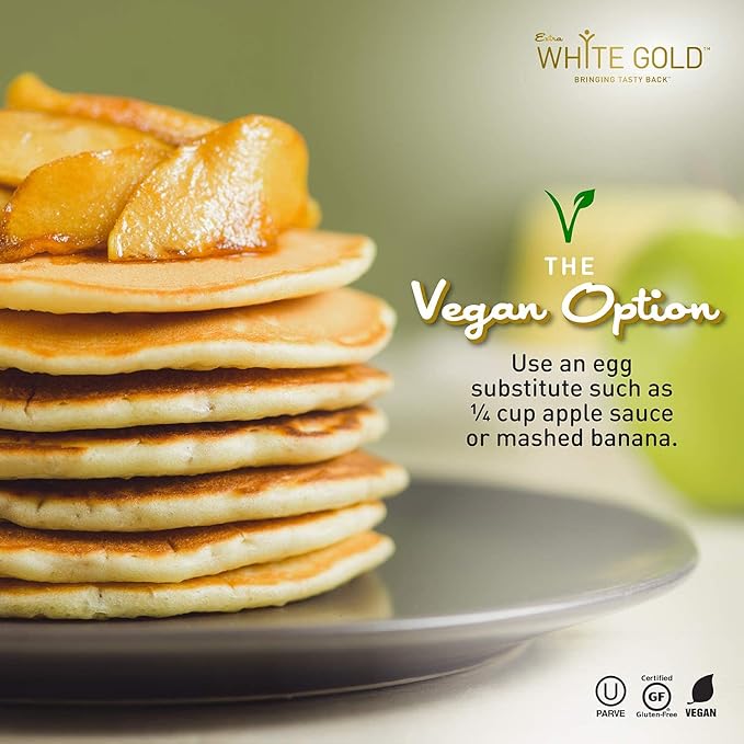 Extra White Gold Pancake &amp Waffle Mix – For Baking Cakes Cupcakes Desserts – [Gluten Free] [Nut Free] [Free of the Top 14 Major Allergens] – 14.1 Ounces (2 Pack)