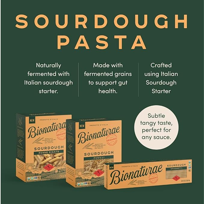 Bionaturae Organic Sourdough Penne Rigate &amp Fusilli Pasta Noodles - Italian Spiral Pasta Dried Pasta Penne Curly Corkscrew Pasta Made with Durum Wheat Non GMO USDA Organic - 1.5 lb (Pack of 2