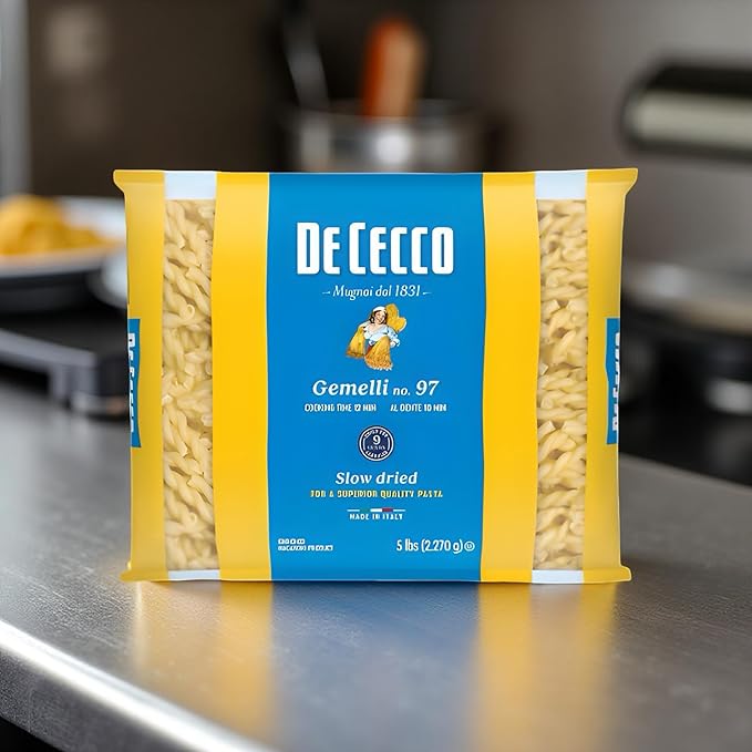 De Cecco Semolina Pasta Gemelli No.97 5 Pound (Pack of 4)