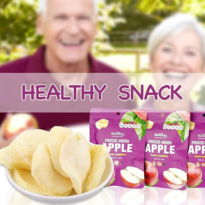ONETANG Freeze-Dried Fruit Apple Chips 10 Pack Single-Serve Pack Non GMO Kosher No Add Sugar Gluten free Vegan Holiday Gifts Healthy Snack 0.35 Ounce