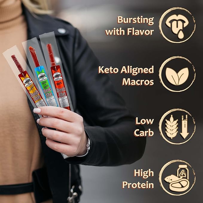 Old World Meats Meat Sticks 110 Calories Keto Low Carb 1g Sugar Fuelings 20 Pack 1 ounce sticks (Buffalo Wings &amp Ranch)