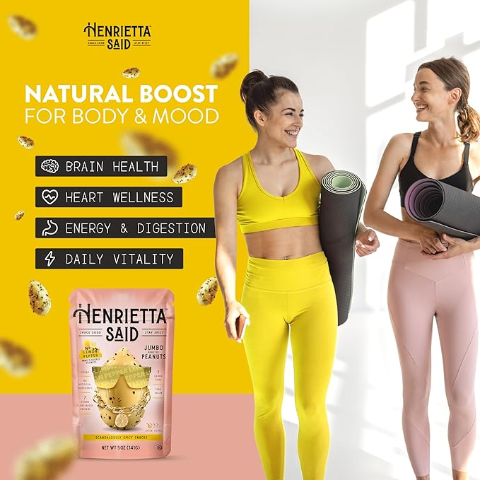 Henrietta Said Wing-Flavored Peanuts - Variety Pack - Truly Good Foods Shelled Snacking Nuts - Bold Flavors - Savory &amp Spicy - Jumbo Flavored Peanuts - Protein Packed Vegan Snack - 4 (5-oz) Packs