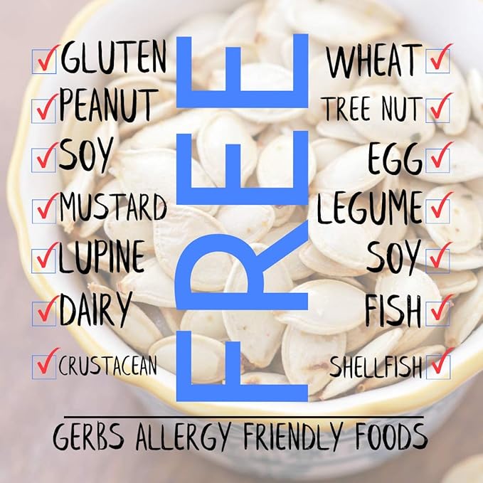 Lightly Sea Salted Pumpkin Seeds in Shell by Gerbs - 4 LBS - Top 11 Food Allergen Free &amp Non GMO - Vegan &amp Kosher – Premium Whole Roasted Pepitas – COG USA
