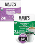 Maud's Organic Chamomile Lavender &amp Organic Peppermint Tea Bundle 48 ct Single Serve Pods – 100% Gourmet Blended Tea Leaves Compatible with Keurig K Cups Maker