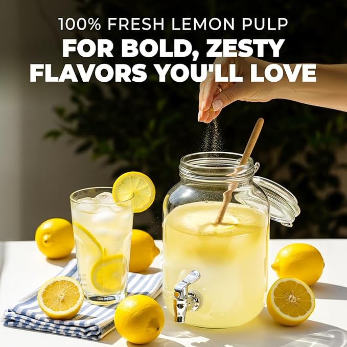Organic Lemon Juice Powder 1.1 Lb Bulk Size - 100% Freeze Dried Fresh Zesty Flavor Great for Drinks &amp Baking - Rich in Vitamin C &amp Antioxidants Non-GMO Gluten-Free &amp No Added Sugar